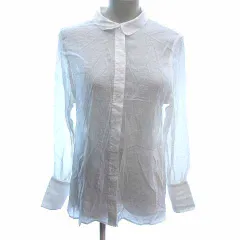 ヘザー Heather シアーシャツ ブラウス 長袖 F 白 ホワイト /YK