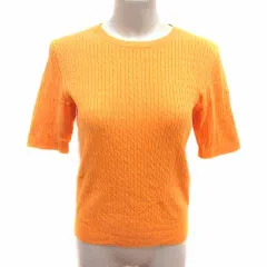 オペークドットクリップ OPAQUE.CLIP ニット カットソー ケーブル 半袖 36 S オレンジ /YK