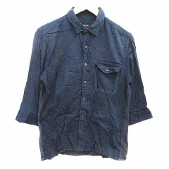 コムサイズム COMME CA ISM カジュアルシャツ 七分袖 M 紺 ネイビー /YK