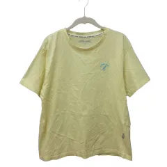 カンゴール KANGOL スポーツ SPORT Tシャツ カットソー クルーネック 刺繍 バックプリント 半袖 S 黃 イエロー 水色 ライトブルー /MS