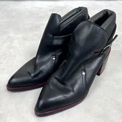 ◎ALEXANDER McQUEEN　アレキサンダーマックイーン　ショートブーツ　ヒール　レザー　ブラック　レディース　38　a00922のサムネイル
