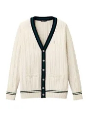 新品 Venus 綿カーディガン〈7G/ケーブル＆ライン〉5216004