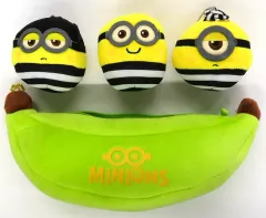 【中古】ぬいぐるみマスコット・ぬいぐるみバッジ 集合(グリーン/囚人服) バナナポーチマスコット ボールチェーン 2 「ミニオンズ」