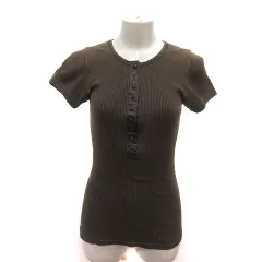 マイケルマイケルコース Michael michael kors ニット カットソー リブ 半袖 T10 茶 ブラウン /MS