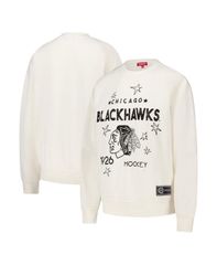 ミッチェルネス レディース アウター パーカー・スウェット スウェット シャツ ロゴ Mitchell Ness Womens Cream Chicago Blackhawks Logo 30 Pullover Sweatshirt Cream クリーム