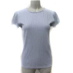 ロペピクニック ROPE Picnic カットソー 半袖 切替 チュール レース 38 M 紺 ネイビー /YI