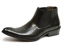 新品 [ジーノ] ビジネスシューズ ブーツ メンズ チャッカーブーツ ショート サイドゴアブーツ レースアップ ジッパー ドレスシューズ 革靴 メンズブーツ 紳士靴 サイドゴア ze1165 Black 26cm