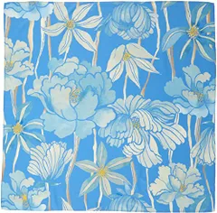 新品 朝倉染布 風呂敷 - 約96×96cm 朝倉染布 超撥水風呂敷ながれ 平織 牡丹と菊