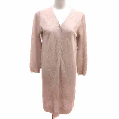 ナチュラルビューティーベーシック NATURAL BEAUTY BASIC ロングカーディガン ニット シアー Vネック 長袖 M ベージュ /YK