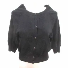 エニィスィス エニシス anySiS カーディガン ニット 七分袖 2 M 黒 ブラック /YK