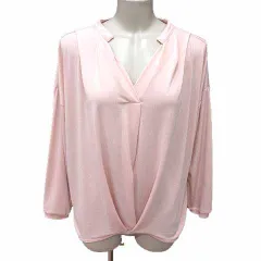 グローブ grove ニット カットソー Vネック 長袖 M ピンク /YK