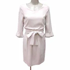 プロポーション ボディドレッシング PROPORTION BODY DRESSING ワンピース ミニ ウエストマーク レース 長袖 1 白 オフホワイト /YK