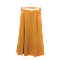 アパートバイローリーズ apart by lowrys フレアスカート ロング フェイクスエード M 黃 マスタード /MS