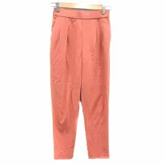 グローバルワーク GLOBAL WORK テーパードパンツ XS 赤茶 レザー ブラウン /YK