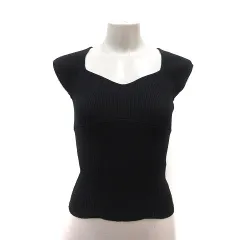 マーキュリーデュオ MERCURYDUO ニット カットソー リブ ノースリーブ F 黒 ブラック /MS