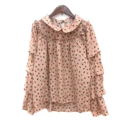 アズノウアズ ピンキー AS KNOW AS PINKY ブラウス ハート柄 長袖 ＊ M ピンクベージュ /MN