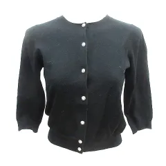 アプワイザーリッシェ Apuweiser-riche ニット カーディガン 七分袖 2 M 黒 ブラック /AU