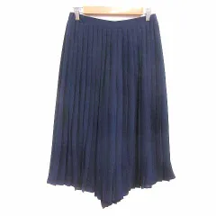 アースミュージック&エコロジー EARTH MUSIC & ECOLOGY ガウチョパンツ スカーチョ プリーツ F 紺 ネイビー /YK ●RY