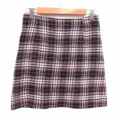 ナチュラルビューティーベーシック NATURAL BEAUTY BASIC 台形スカート ミニ チェック S 紺 ネイビー 赤 レッド 白 ホワイト /YK