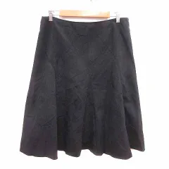 キース KEITH フレアスカート ミモレ ロング フェイクスエード 44 XXL 黒 ブラック /YK