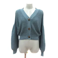アプレジュール apres jour カーディガン ニット ショート丈 長袖 F 青 ブルー /MS