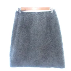 ナチュラルビューティーベーシック NATURAL BEAUTY BASIC 台形スカート ミニ ウール モヘヤ混 XS グレー /AU