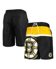 Starter Men's Black Boston Bruins Sea Wind Swim Trunks, Black