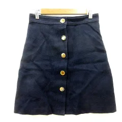 ジルスチュアート JILL STUART フレアスカート ミニ 2 M 紺 ネイビー /MN