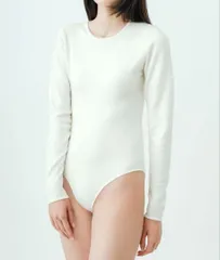 yo biotop ビオトープ wool cashmere bodysuit ウールカシミヤ ボディースーツ ホワイト FREEのサムネイル