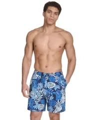 カルバンクライン メンズ 水着 ハーフパンツ・ショーツ Calvin Klein Mens RegularFit QuickDry 5 Swim Trunks with Compression Short Liner Navy Palm ネイビー