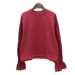 ローリーズファーム LOWRYS FARM トレーナー スウェット 刺繍 カットワーク 長袖 切替 M 赤 レッド /MN