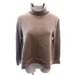 シンプリシテェ SIMPLICITE ニット セーター タートルネック ロールアップ 長袖 茶 ブラウン /AU