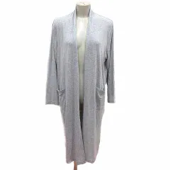 シューラルー SHOO・LA・RUE ロングカーディガン ニット 前開き 長袖 L グレー /YK