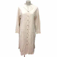 シューラルー SHOO・LA・RUE シャツワンピース ひざ丈 コーデュロイ 長袖 M アイボリー 白 ホワイト /YK