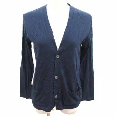 ニコアンド Niko and.. カーディガン ニット Vネック 長袖 紺 ネイビー /YK