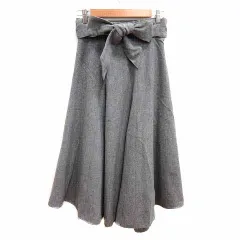 ミラオーウェン Mila Owen フレアスカート ロング ウエストマーク 0 S グレー /YK