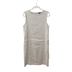 セオリー Theory ワンピース ひざ丈 麻 リネン ノースリーブ 2 ベージュ /MS