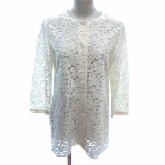 ミモモーダ MIMO MODA ロングカーディガン シフォン 長袖 40 L アイボリー 白 ホワイト /YK