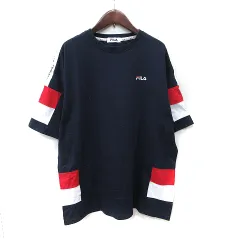 フィラ FILA Tシャツ カットソー 半袖 刺繍 ボーダー M マルチカラー /YI