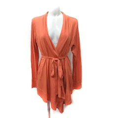 アイチョイス i.CHOICE カーディガン カットソー ガウン 長袖 L オレンジ /YI