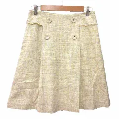 アンタイトル UNTITLED プリーツスカート ひざ丈 2 M 黄色 イエロー /YK