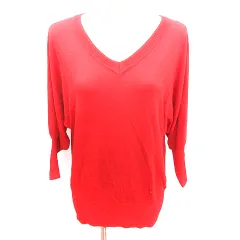 ロペピクニック ROPE Picnic ニット セーター Vネック ドルマンスリーブ 長袖 38 M 赤 レッド /AU