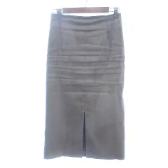 ボールジー BALLSEY トゥモローランド タイトスカート ロング フェイクスエード 36 S グレー /AU