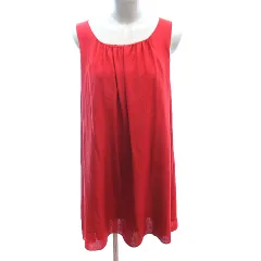 アダムエロペ Adam et Rope' ワンピース ミニ ノースリーブ 38 M 赤 レッド /AU