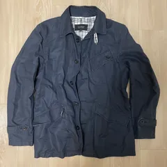 【希少L】BURBERRY BLACK LABEL ノバチェック ジャケット ネイビー 麻混 三陽商会