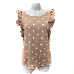 リエンダ rienda カットソー ノースリーブ ドット F モカ /YI