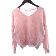 ナノユニバース nano universe ニット セーター Vネック ウール カシミヤ混 長袖 36 S ピンク /AU