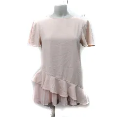 ザラ ZARA ブラウス プルオーバー シフォン 半袖 ベージュ /YI