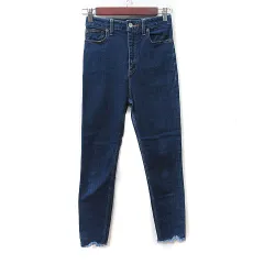 マウジー MOUSSY スキニーパンツ デニム ジーンズ ダメージ加工 25 紺 ネイビー /YI