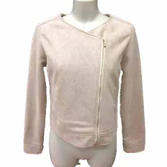 ミッシュマッシュ MISCH MASCH ノーカラージャケット フェイクスエード ジップアップ 総裏地 M ベージュ /YK